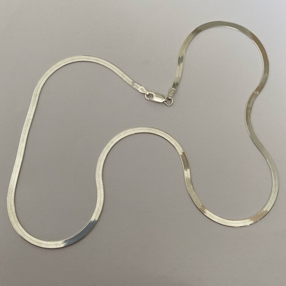 Herringbone chain 3mm necklace 925 silver unisex - Picture 4 of 4